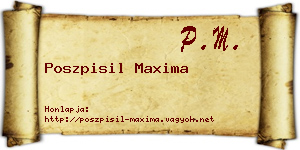 Poszpisil Maxima névjegykártya